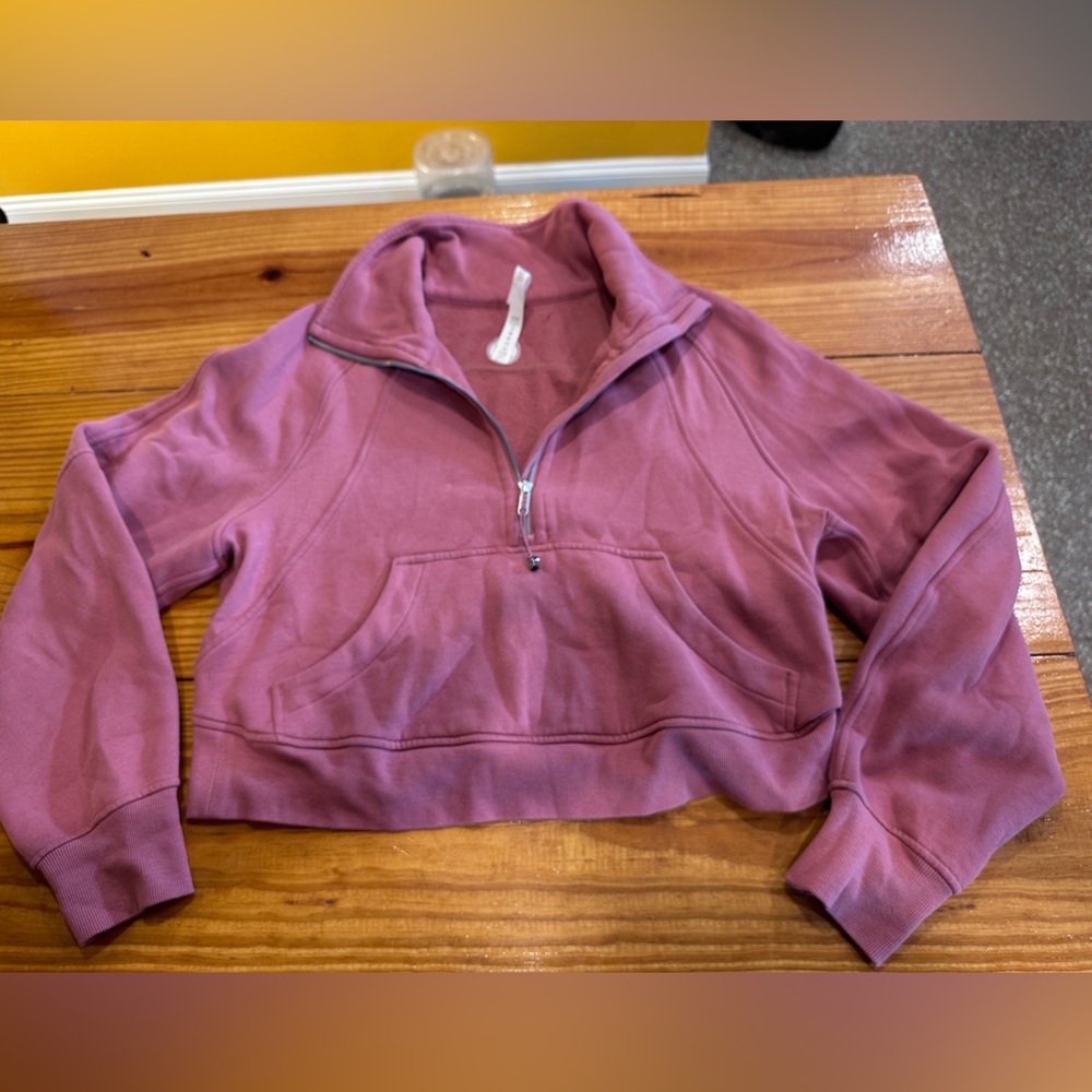 COPY - lululemon Half Zip Funnel Scuba in Dusty Rose